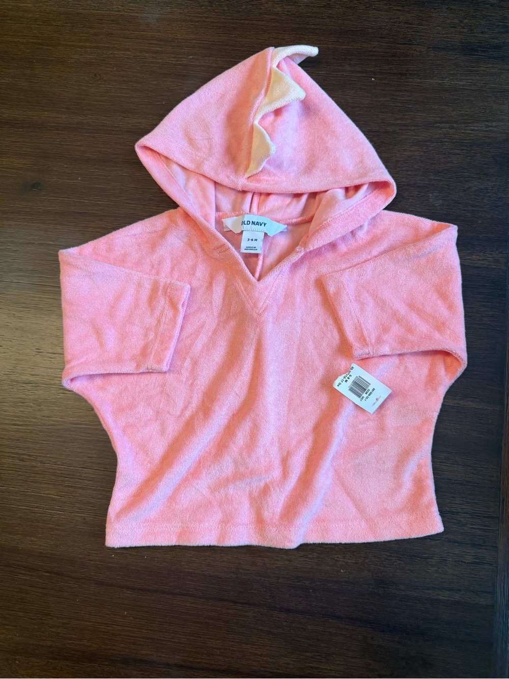 Old Navy Pink Hooded Terry Top with Ruffle Detail